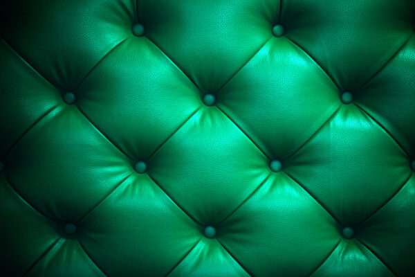 ToF Behang lederlook groen met knopen