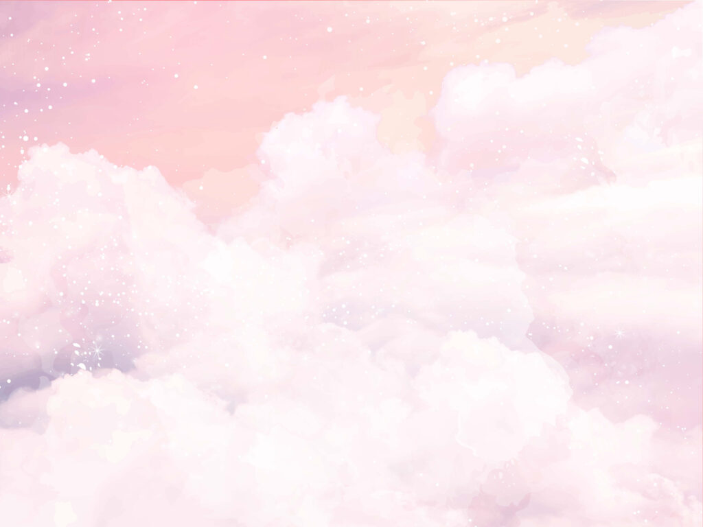 ToF Behang wolken illustratie roze lucht