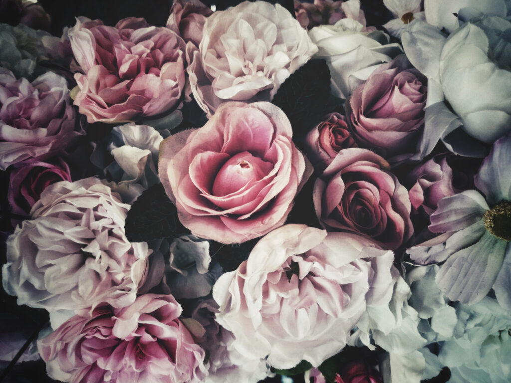 ToF Behang rozen oud en donkere kleuren