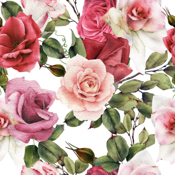 ToF Behang rozen getekend roze