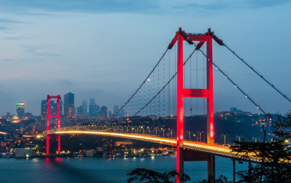 ToF Fotobehang skyline Istanboel, Bosporus brug
