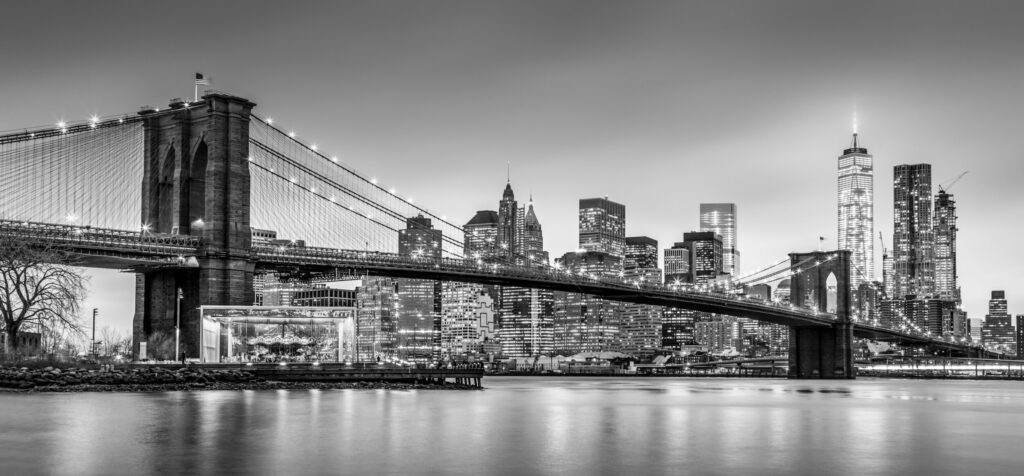 ToF Behang New York, Brooklyn Bridge zwart-wit