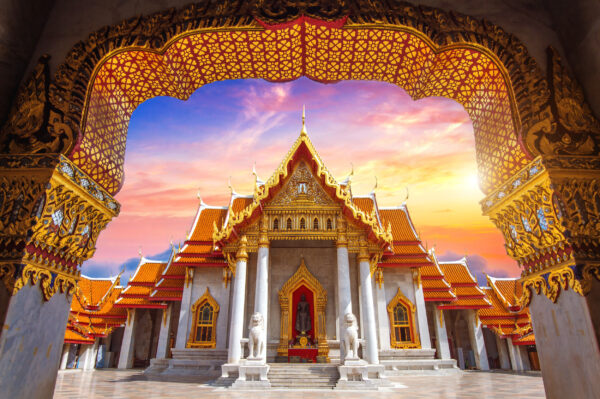 ToF Behang stad Bangkok marmeren tempel Wat Benchamabophit Dusitvanaram