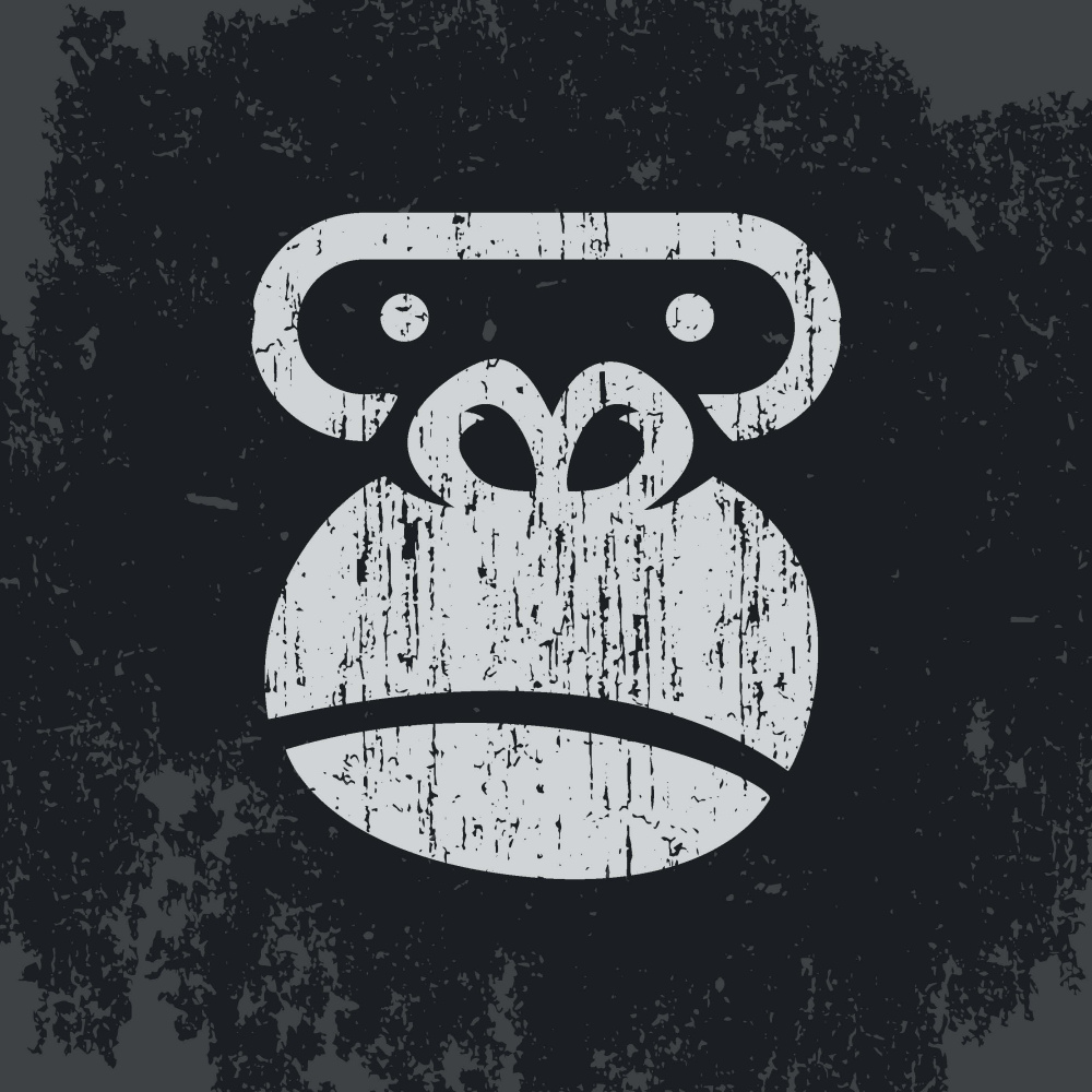 ToF Behang dieren illustratie kop aap in zwart-wit