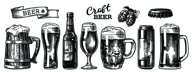 ToF Behang bier getekend zwart-wit