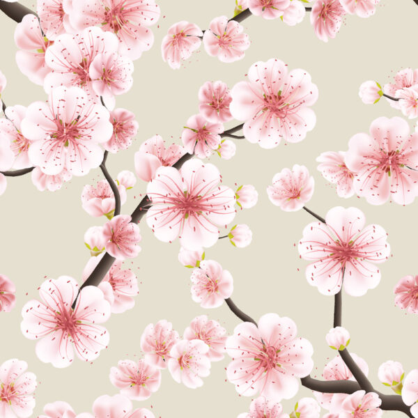 ToF Behang bloemen sakura lichte achtergrond