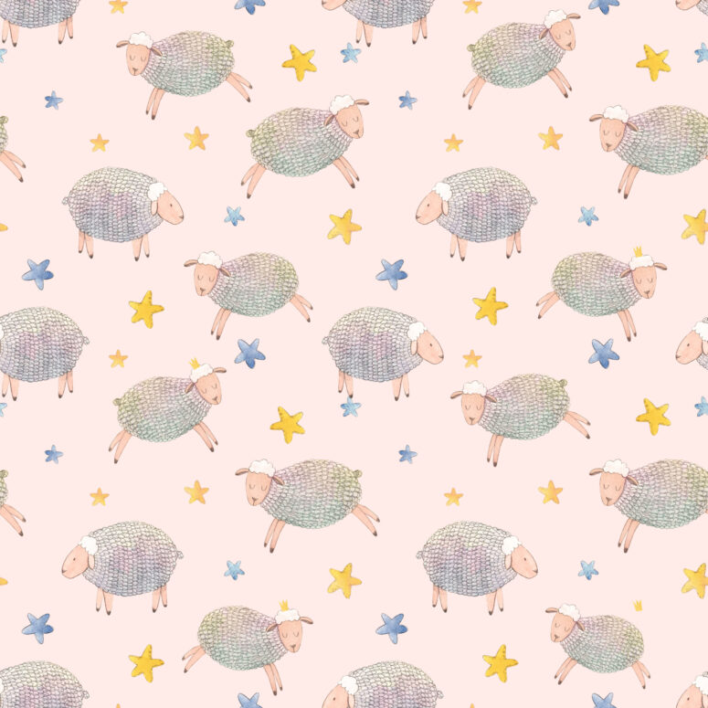 ToF Behang schapen met kleine sterren