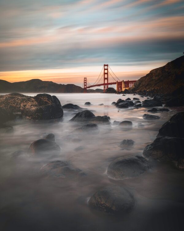 ToF Fotobehang brug San Francisco Bay Bridge nacht