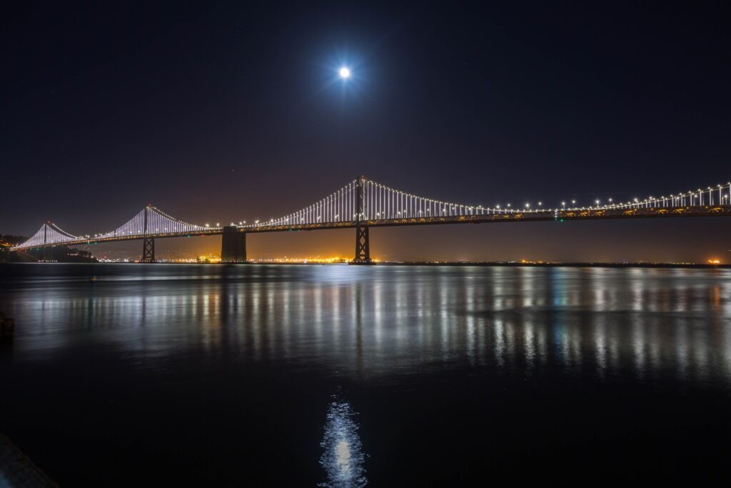 ToF Fotobehang brug Golden Gate weerspiegeling water
