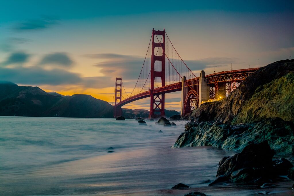 ToF Fotobehang brug Golden Gate in schemering