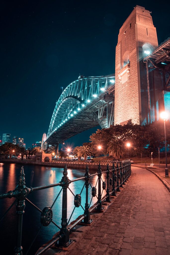 ToF Fotobehang brug Sydney Harbour ‘s nachts