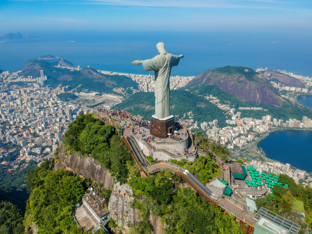 ToF Fotobehang gebouwen standbeeld Christus de verlosser in Brazilië