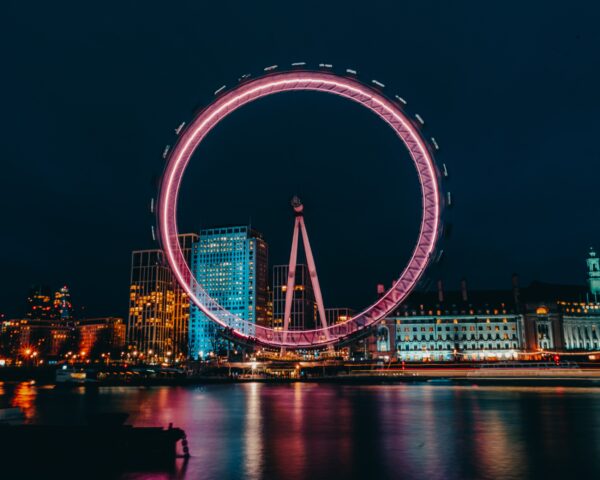 ToF Fotobehang London Eye verlicht
