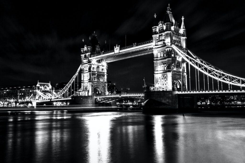 ToF Fotobehang brug Tower Bridge zwart-wit
