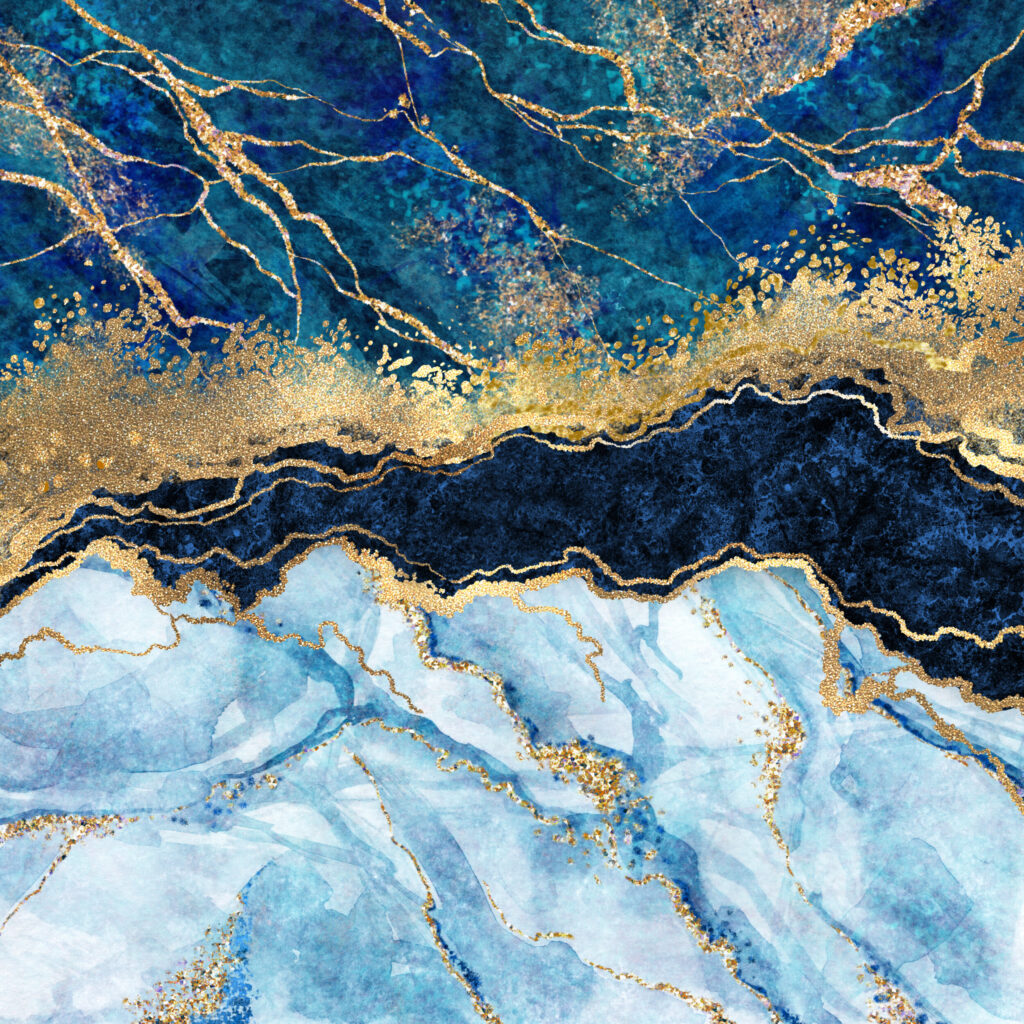 ToF Fotobehang natuur abstracte achtergrond blauw marmer