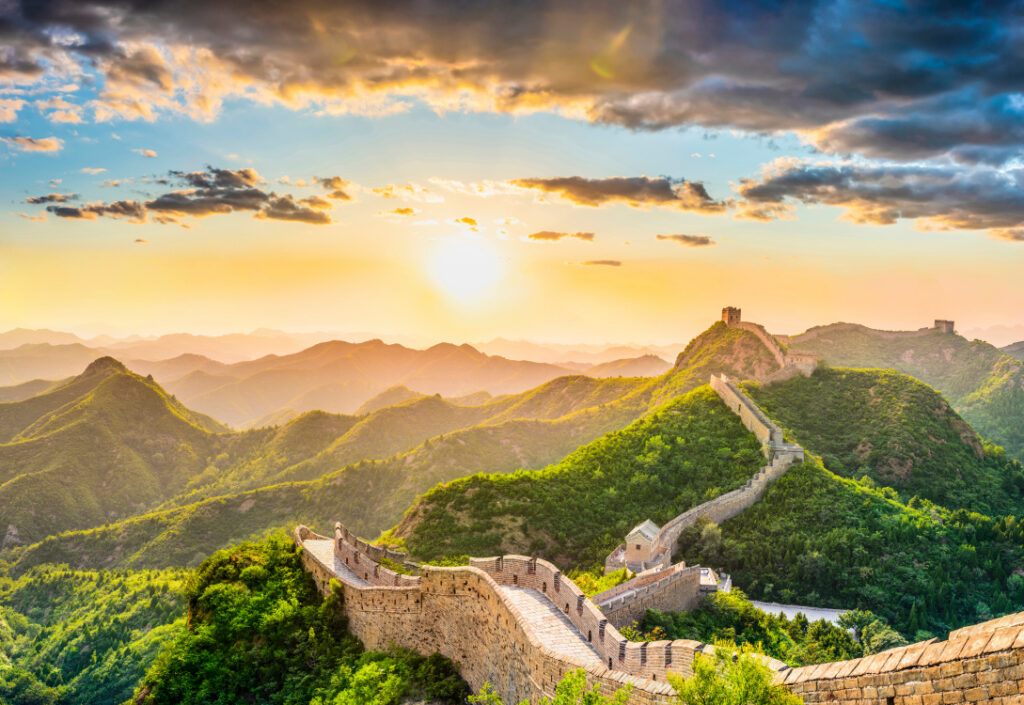 ToF Fotobehang gebouwen Chinese Muur door de bergen