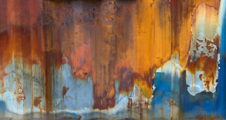 ToF Fotobehang roest met blauwtinten