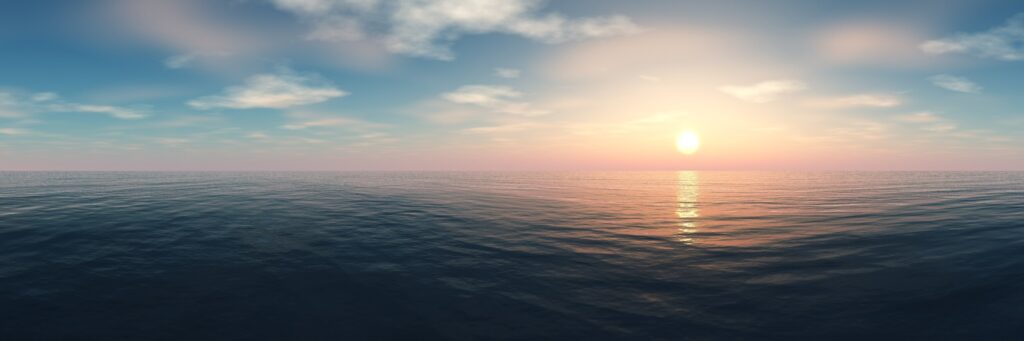 ToF Fotobehang zonsondergang achter de zee