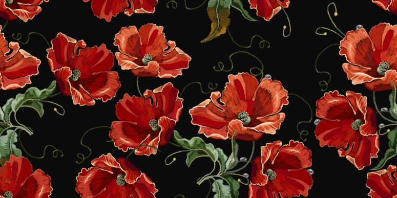 ToF Behang bloemen groot en rood