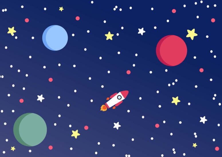 ToF Behang ruimtevaart met raket