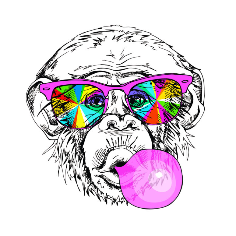 ToF Behang aap met bril