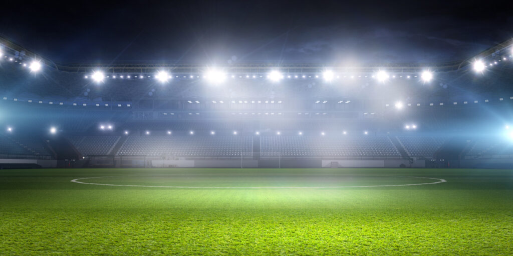 ToF Behang voetbalstadion met spotlichten aan