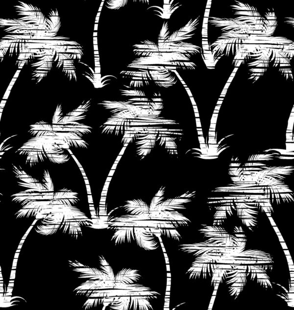 ToF Behang palmbomen print in zwart-wit