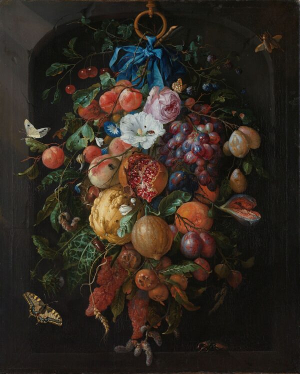 ToF Behang kunst Festoen van vruchten en bloemen, Jan Davidsz