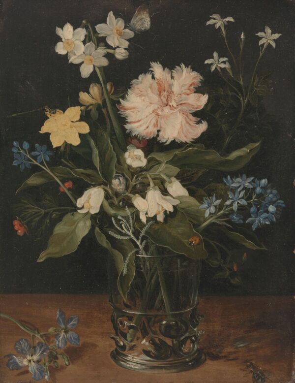 ToF Behang schilderij Stilleven met bloemen in een glas, Jan Bruegehel (II)