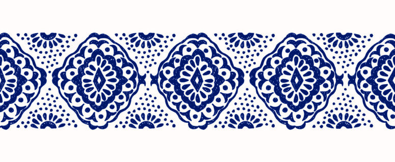 ToF Behang bohemian shibor- print met strepen