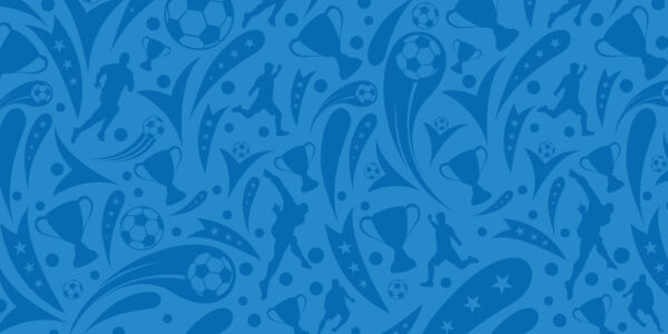 ToF Behang sport voetbal patroon blauwe achtergrond