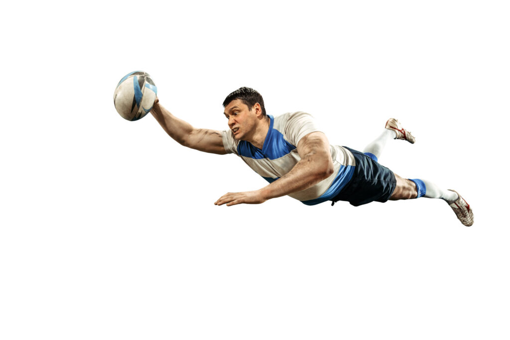 ToF Fotobehang sport silhouet van rugbyspeler