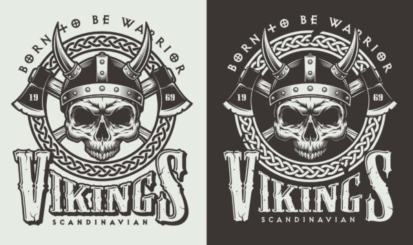 ToF Behang mensen Viking logo zwart en wit