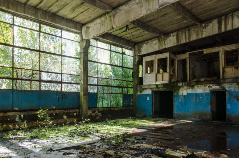 ToF Fotobehang verwilderd gebouw