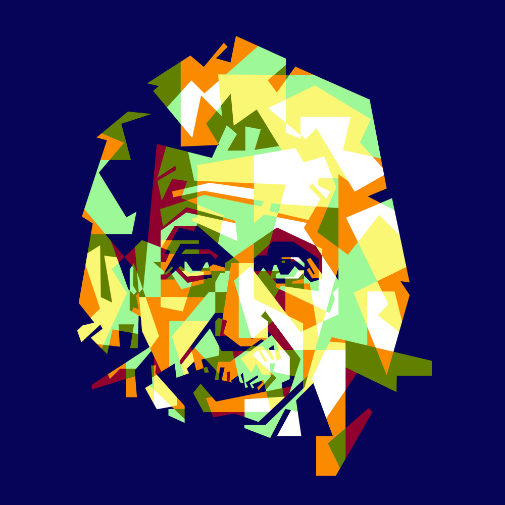 ToF Behang mensen Albert Einstein in kleur getekend