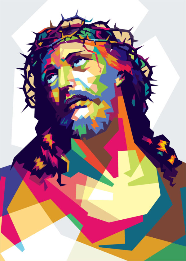 ToF Fotobehang cultuur Jezus Christus portret abstracte pop-art