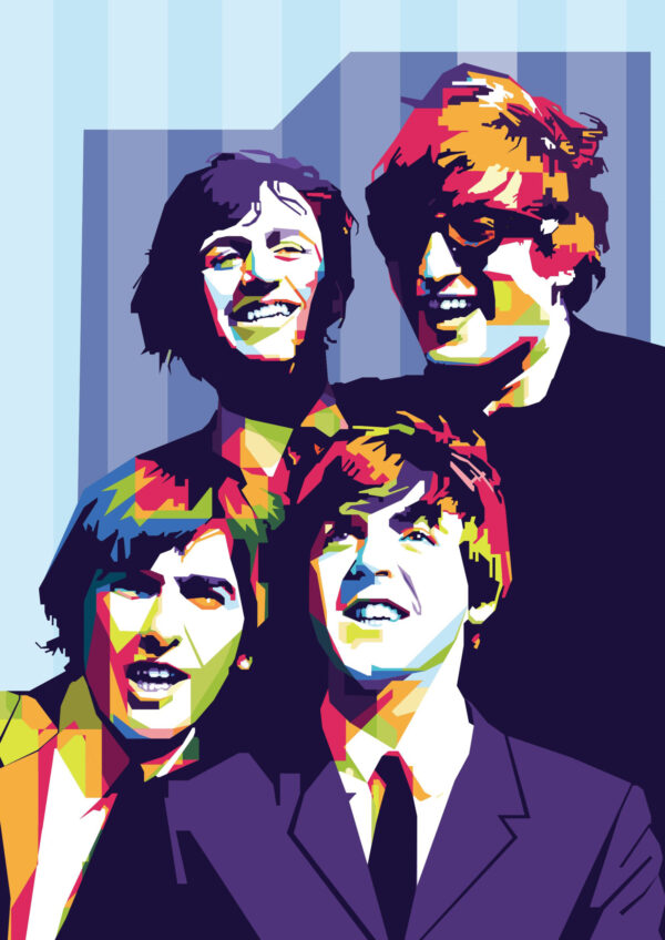 ToF Behang mensen The Beatles illustratie