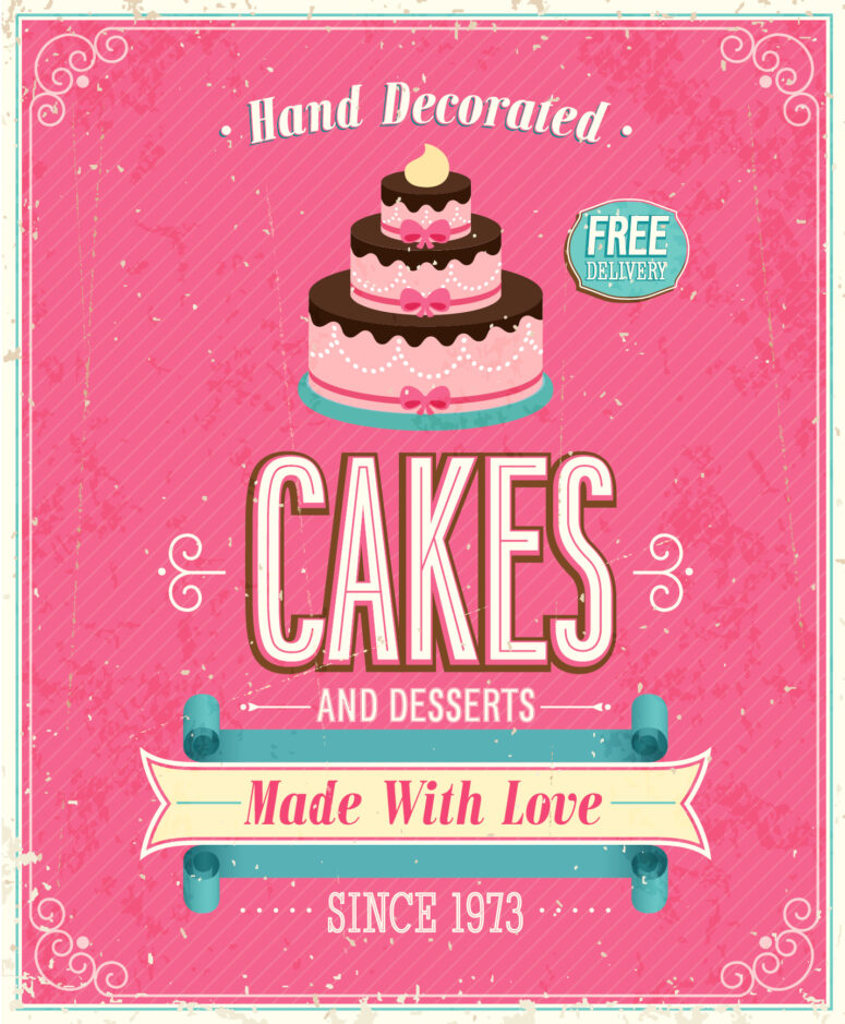 ToF Behang vintage taarten Poster