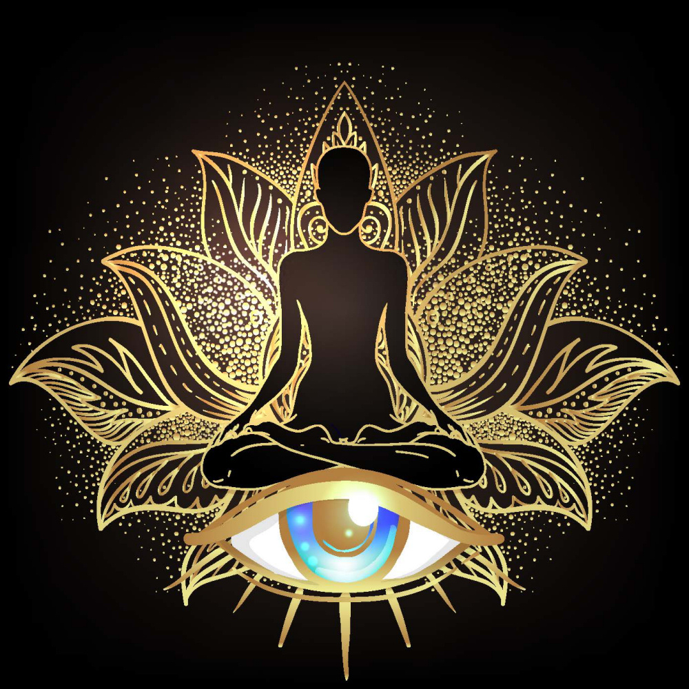 ToF Behang Boeddha chakra-concept innerlijke liefde, licht en vrede