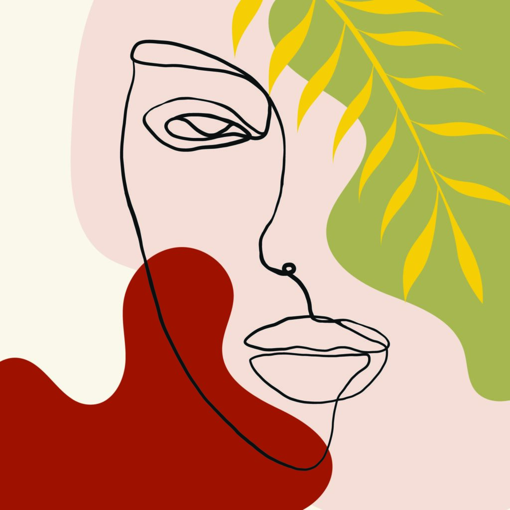 ToF Behang kunst portret vrouw in verschillende kleuren