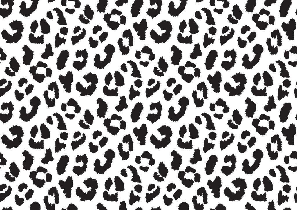 ToF Behang behang luipaardprint in zwart-wit