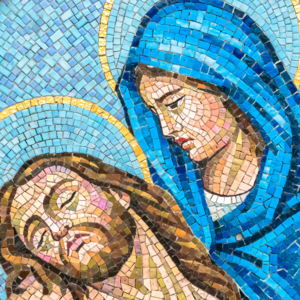 ToF Fotobehang cultuur mozaïekafbeelding van het lichaam van Christus in de armen van Maagd Maria