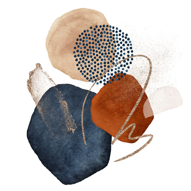 ToF Behang kunst aquarel illustratie en gouden elementen