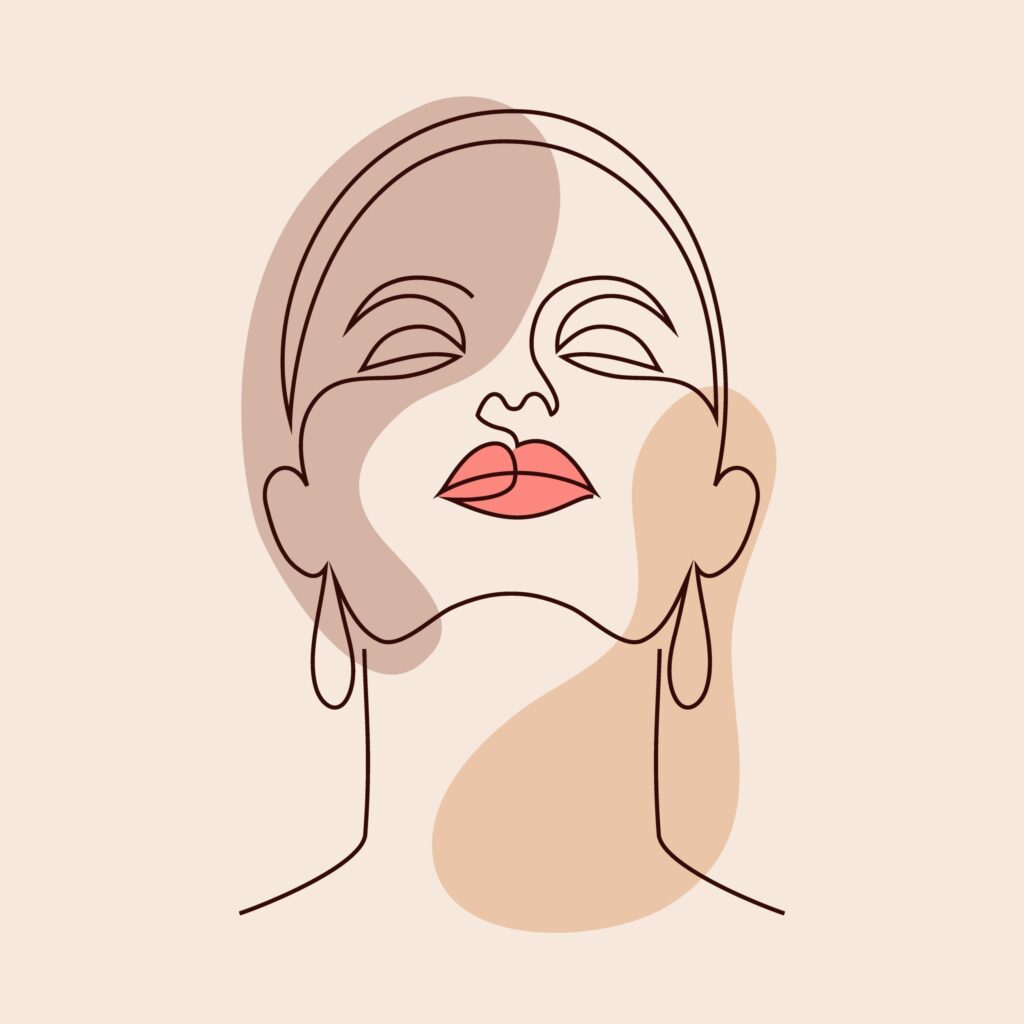 ToF Behang kunst minimalistisch vrouwengezicht