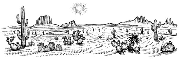 ToF Behang bloemen woestijnpanorama-landschap