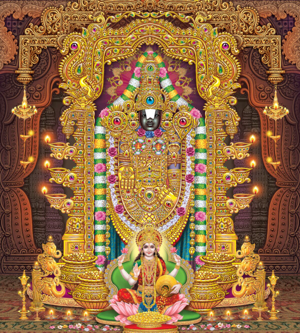 ToF Fotobehang cultuur Indiase god Tirupati Balaji schilderij
