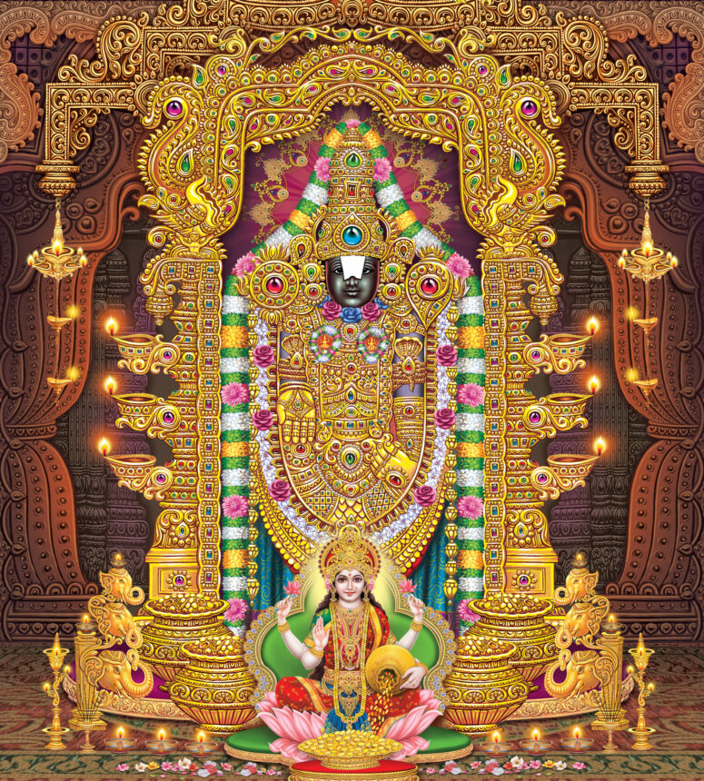 ToF Fotobehang cultuur Indiase god Tirupati Balaji schilderij