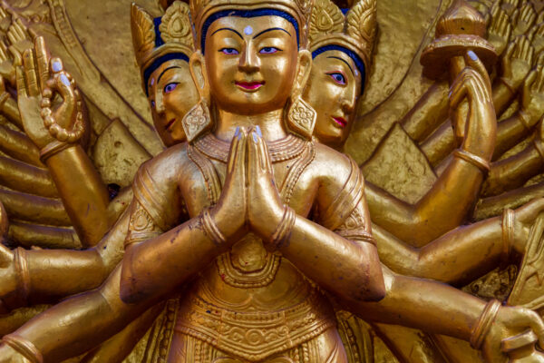 ToF Fotobehang cultuur standbeeld van hindoegodin in Kathmandu, Nepal