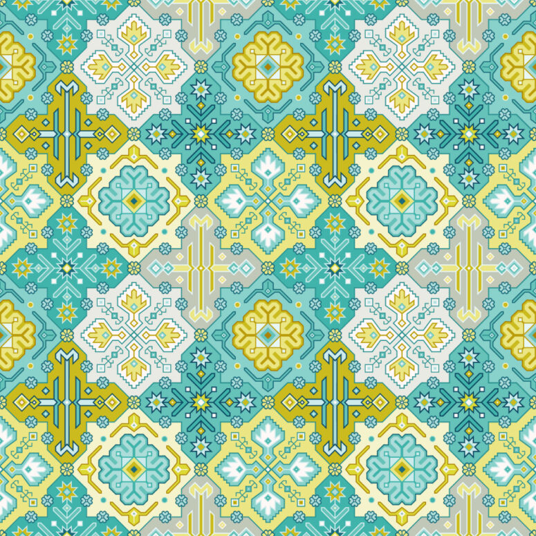 ToF Behang bohemian Kilim Boheems naadloos patroon