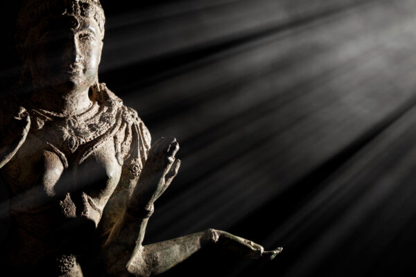 ToF Fotobehang cultuur bronzen beeld van hindoegodin Lakshmi